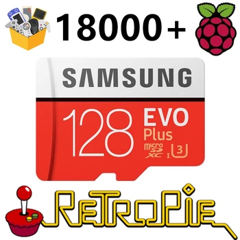 RetroPie SD-Kort 128GB For Raspberry Pi 3 B+ 18000+ Spil 30+ Sytems Diyable Emulering Station Spil Forudinstallerede Plug&Play 2