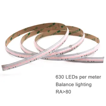 RGB COB LED Strip 24V 630 LEDs/m Bløde Fleksible COB Tape Farverige Mobile APP Styret LED-Lys til Indendørs Belysning 5