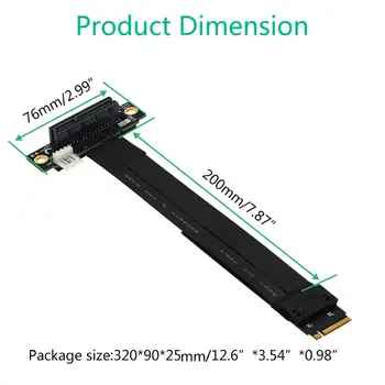 Riser PCIe x4 3.0 PCI-E 4x Til M. 2 NVMe M-Tasten 2280 Riser Card Gen3.0 Kabel-90° Skrue Driver 2