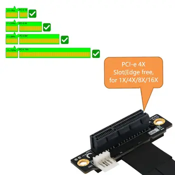 Riser PCIe x4 3.0 PCI-E 4x Til M. 2 NVMe M-Tasten 2280 Riser Card Gen3.0 Kabel-90° Skrue Driver 3