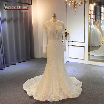 Robe de mariee 2019 perlebesat havfrue brudekjole, brude kjole 21886