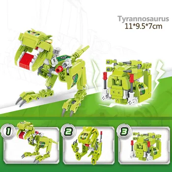 Robot byggesten Omdanne Dinosaurer til Børn Juguetes Drenge Xmas Gave Beast Cube DIY Mursten Pædagogisk Legetøj over 3 År 5982