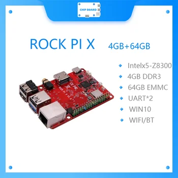ROCK PI X B MODELB Win10 Intel Atom x5-Z8300 yrelsen 4G 64G eMMC flash , MicroSD-kort stik 7116