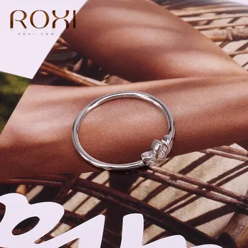 ROXI 925 Sterling Sølv Tre Sten Klare CZ Enkel Finger Ringe til Kvinder Gave Engagement Ring Bryllup Bands Statement Smykker 0