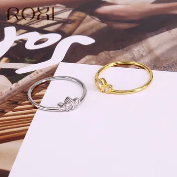 ROXI 925 Sterling Sølv Tre Sten Klare CZ Enkel Finger Ringe til Kvinder Gave Engagement Ring Bryllup Bands Statement Smykker 1