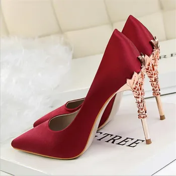 Røde hæle bryllup sko bride nye ankomst 2019 kvinder høje hæle kjole sko kvinder sort hæle bigtree sko shoes mujer tacon 0