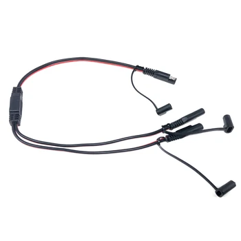 SAE Kabel-SAE-Stik Power SAE Automotive Adapter Kabel 1 til 2 SAE forlængerkabel med smudsomslag 14AWG 60cm 0