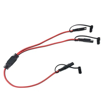 SAE Kabel-SAE-Stik Power SAE Automotive Adapter Kabel 1 til 2 SAE forlængerkabel med smudsomslag 14AWG 60cm 1