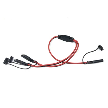 SAE Kabel-SAE-Stik Power SAE Automotive Adapter Kabel 1 til 2 SAE forlængerkabel med smudsomslag 14AWG 60cm 2