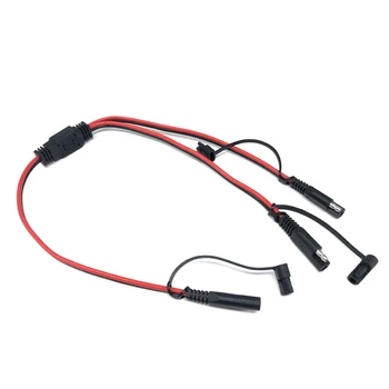 SAE Kabel-SAE-Stik Power SAE Automotive Adapter Kabel 1 til 2 SAE forlængerkabel med smudsomslag 14AWG 60cm 4
