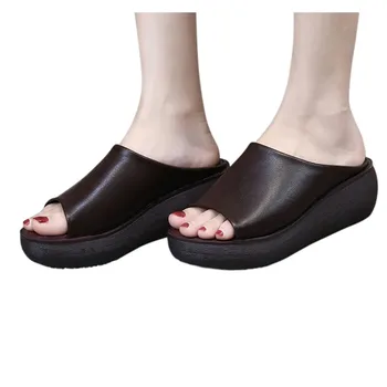 Sagace 2020 Nye Mode Kvinders Sommeren Slip-on Fladskærms Peep Toe Åndbar Sandaler Ladies Casual Sko til Kvinder Platform Sandaler 0