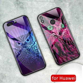 Sagen for Huawei honor 8x Glas tilbage ære 10 lite dyr ugle tilfældet for Huawei honor 8x max 9 10 20 20i v9 v10 v20 spille note 10 5