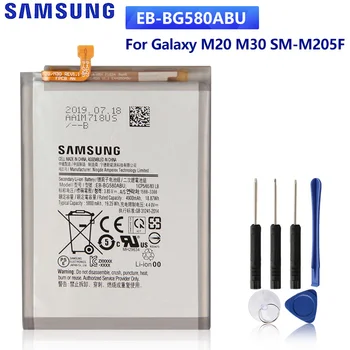 SAMSUNG Oprindelige Erstatning Batteri EB-BG580ABU Til Samsung Galaxy M20 M30 SM-M205F Autentisk Telefon Batterier 5000mAh 2
