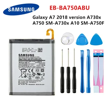 SAMSUNG Orginal EB-BA750ABU 3400mAh batteri Til SAMSUNG Galaxy A7 2018 version A730x A750 SM-A730x A10 SM-A750F +Værktøjer 1