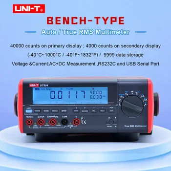 Sand RMS-Bænk Type Digital Multimeter ENHED UT804 DMM HZ Temperatur Tester Kondensator 40000 Tæller w/Data Logging USB-RS232 2