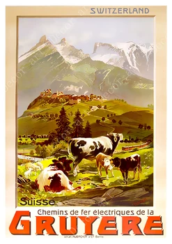 Schweiz Adelboden Ski i Alperne Tulip Vintage Travel Klassiske Lærred Maleri Kraft Plakater Wall Stickers Hjem Dekorativ Gave 3