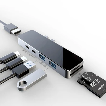 SeenDa Multi-Funktion USB-Hub Hdmi-compitable Type-C Splitter USB 3.0 Adapter Dock Til MacBook Pro USB-Tilbehør-C Type C-HUB 5