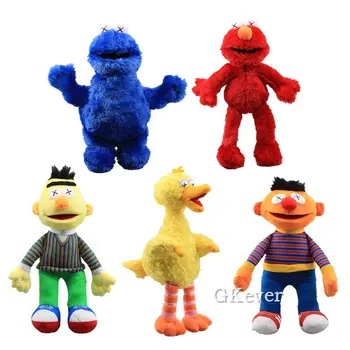 Sesame Street 5 Stilarter Elmo Cookie Monster Bløde Dukker med Bert, Ernie Stor Fugl Mode Blødt Legetøj 40-48 cm Gave Børn 3