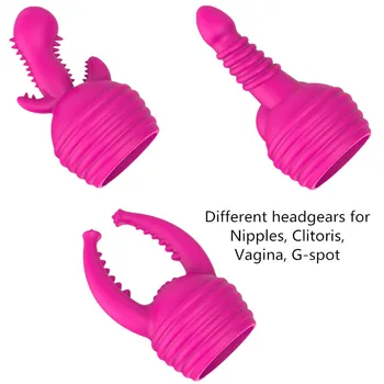 Sex Legetøj AV Dual Vibrator Massage 10 Frekvens 3 hovedbeklædning Slikning Masturbator Brystvorter, Klitoris, G-punktet i Skeden Stimulere Magic Wand 1