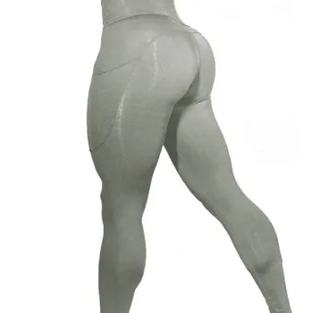 Sexet Push Up Sport, Leggings Yoga Bukser Kvinder Ensfarvet Bukser Lomme Slankende Yoga Træningsdragt Bunden Blyant Bukser Fitness 1
