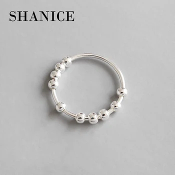 SHANICE Ægte 925 Sterling Sølv INS Simple Geometriske Streng Af Perler, Ringe til Kvinder Luksus Fine Smykker Punk Street 3