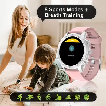 SHIRAJO 1,3 tommer Smart Ur til Mænd med Fuld Touch Fitness Tracker Blodtryk Smart Ur Kvinder GTS Smartwatch til Xiaomi 1