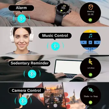 SHIRAJO 1,3 tommer Smart Ur til Mænd med Fuld Touch Fitness Tracker Blodtryk Smart Ur Kvinder GTS Smartwatch til Xiaomi 3