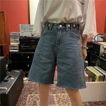 Shorts til Kvinder koreansk Stil Sommeren Enkle Trendy Denim Streetwear af Høj Kvalitet for Alle-match Ulzzang Løs Solid Casual Kvinders Jeans 4