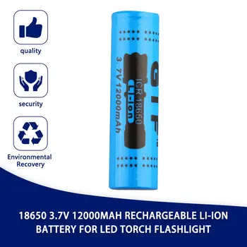 Sikker 18650 3,7 V 12000mAh Genopladeligt Li-ion Batteri til LED Lommelygte Lommelygte Rød Shell Lave Tilbagevendende Drift 5