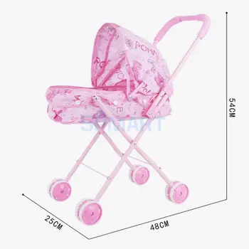 Simulering Baby Buksetrold Klapvogn Klapvogn ABS Plast Møbler-Legetøj for 9-12 tommer Reborn Dukke Forsyninger 1