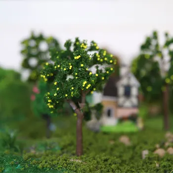 Simulering Frugt Model Træ Grønne Anlæg Toy Tre Farver Frugt, 10stk Sand Tabel Gøre Miniature Landskab Arkitektur Tog 3