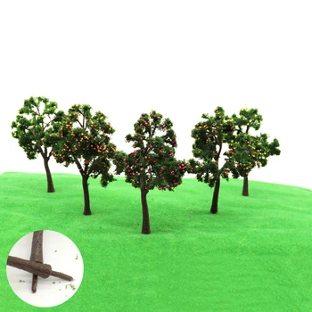 Simulering Frugt Model Træ Grønne Anlæg Toy Tre Farver Frugt, 10stk Sand Tabel Gøre Miniature Landskab Arkitektur Tog 4