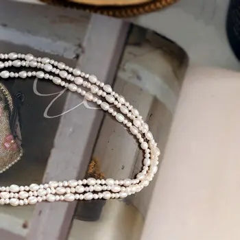 SINZRY udsøgt dame smykker håndlavet tre lag naturlige perle vintage perle halskæder chokers 5