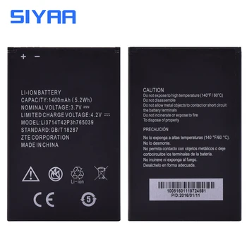 SIYAA Telefonens Batteri LI3714T42P3H765039 For ZTE Blade A3 T220 AF3 T221 A5 AF5 Udskiftning Originale Batteri med Høj Kapacitet 1400mAh 3