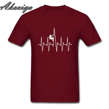 Sjovt Klatring, Bjergigning Bouldering hjerteslag T-Shirt til Mænd Vandring Gå Crewneck T-Shirt Er Bomuld Tøj Shirts 3