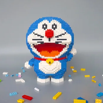 Skaberen Dukke Mini Diamant Partikler Dorami Doraemon Blå Fat Man Miniblocks Skaberen byggesten Søde BrickHeadz Legetøj For børn 3