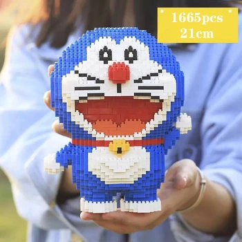 Skaberen Dukke Mini Diamant Partikler Dorami Doraemon Blå Fat Man Miniblocks Skaberen byggesten Søde BrickHeadz Legetøj For børn 4