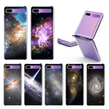 Sky-Galaxy-Univers Taske Til Samsung Galaxy Z-Flip Hårdt Klart Plistic Telefon Coque Split Folde Dække Mode Capas