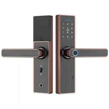 Smart Doorlock Sikkerhed Biometrisk Lås, Fingeraftryk Lås Intelligent Lås Med Password RFID-Kort Tuya App 0