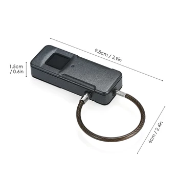 Smart Fingeraftryk Lås USB-Genopladelige Keyless 10 Sæt Fingeraftryk, IP65 Vandtæt, Anti-Tyveri Sikring Hængelås på Døren Bagage 3