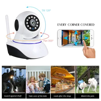 Smart Liv Night Vision Wifi IP-Kamera, 1080P 720P Mini Indendørs, Trådløse Sikkerhed Hjem CCTV overvågningskamera 1MP 2MP 0