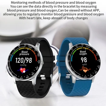 Smart Ur Kvinder Mænd Fuld Tryk på Fitness Tracker puls, Blodtryk Smart Ur Smartwatch til IOS Telefon 3