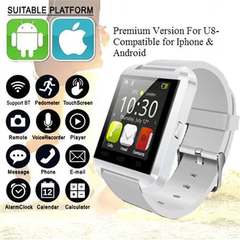 Smartwatch Bluetooth-Sport Smart Ur U8 Til Android Telefon Ur Bærbar Enhed Watch Mænd Kvinder GT08 DZ09 reloj inteligente 4