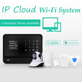 SmartYIBA APP Control Trådløse GSM WIFI Sikkerhed i Hjemmet tyverialarm System Sirene WIFI IP-Kamera Røg, Brand-Sensor, Smarte Stik 3