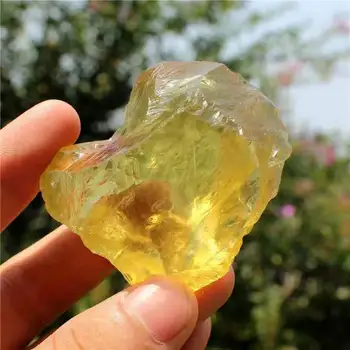 Smuk naturlig citrin hård sex mineral krystal modellen bryllup dekoration akvarium 2