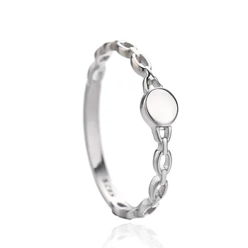 Sodrov S925 sterling sølv kæde ring kvindelige Japanske og koreanske mode personlighed enkle design strap lukket ring