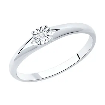 Sokolov sølv engagement ring med Diamant, mode smykker, 925, kvinders mandlige 0
