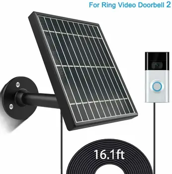 Solar panel for Ring Video Dørklokken 2, 3.5 W Udgangseffekt, 360 Aluminium Beslag 0