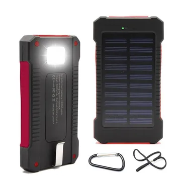 Solar Power Bank Real 20000 mAh Dual USB Eksterne USB-Vandtæt Polymer Batteri Oplader Udendørs Lampe Powerbank Ferisi 4
