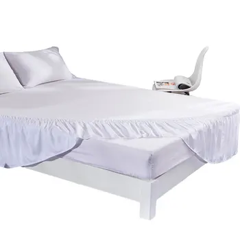 Solid farve bed nederdel polyester behagelig blød og åndbar home hotel multi-farve bed cover elastisk med pjusket nederdel bed 0